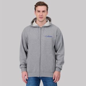 GREY MELEANGE FULL ZIPPER HOODIE